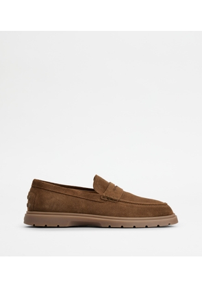 Tod's - Loafers in Suede, BROWN, 5.5 - Shoes