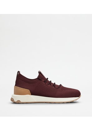 Tod's - Sock Sneakers in Technical Fabric and Leather, BURGUNDY, 10 - Shoes