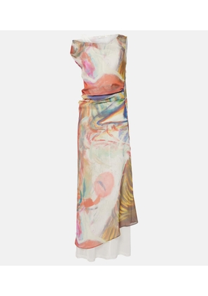 Jacques Wei Printed satin maxi dress