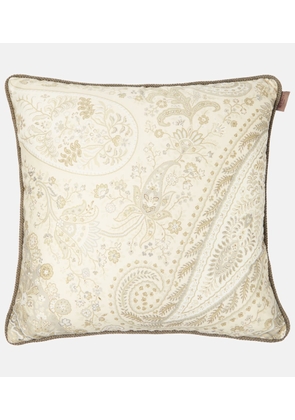 Etro Maranta embroidered cotton cushion