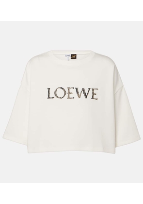 Loewe Paula's Ibiza logo cotton-blend crop top