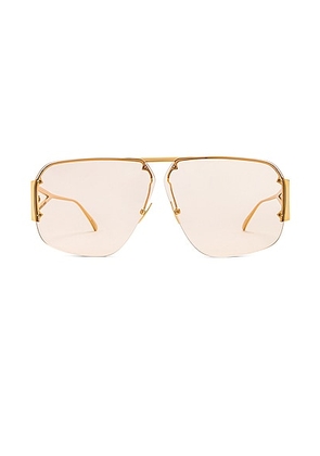 Bottega Veneta Triangle Pilot Sunglasses in Shiny Gold - Metallic Gold. Size all.