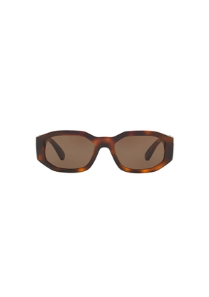 Versace Brown Geometric Unisex Sunglasses VE4361 521773 53