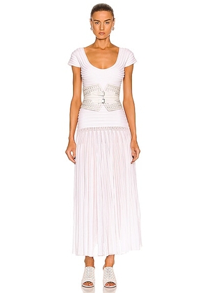 ALAÏA Show Dress in Blanc - White. Size 42 (also in ).