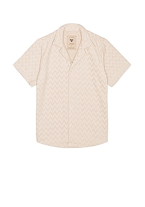 OAS Grey Zig Shirt in Grey Zig - Taupe. Size S (also in L, M, XL/1X, XXL/2X).