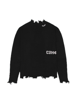 C2H4 Arc Sculpture Knit Sweater in Black - Black. Size M (also in ).