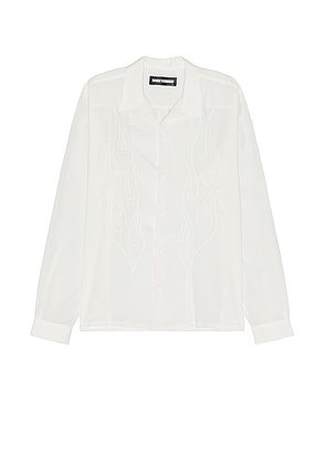 DOUBLE RAINBOUU Long Sleeve Shirt in Blazed White - White. Size M (also in XL/1X).