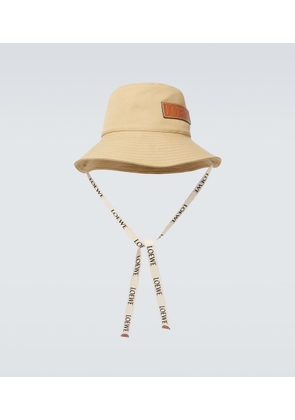Loewe Paula's Ibiza leather-trimmed canvas bucket hat