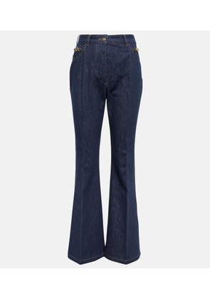 Patou Embellished high-rise flared jeans
