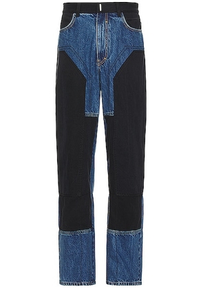 Givenchy Patched And Stitched Carpenter Jean in Black & Navy - Blue. Size 29 (also in 31).