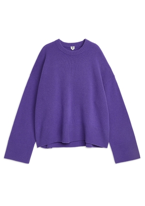 Relaxed Cashmere-Wool Jumper - Purple