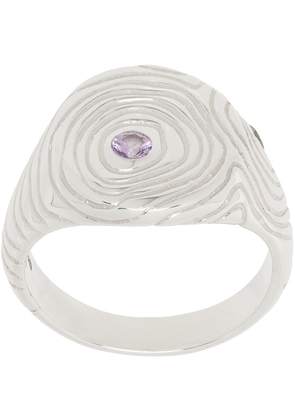 octi Silver Dendro Sapphire Signet Ring