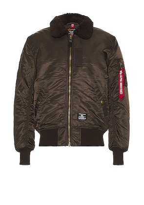ALPHA INDUSTRIES B-15 Mod Flight Jacket in Chocolate - Chocolate. Size L (also in S).