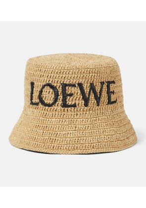 Loewe Paula's Ibiza logo raffia bucket hat