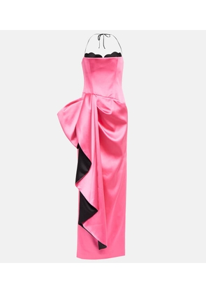 Rasario Bow embellished satin gown