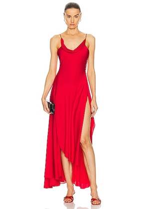 NICHOLAS Elsie Ruffle Slit Gown in Scarlet - Red. Size 0 (also in ).