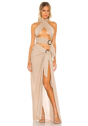 Bronx and Banco X REVOLVE Cleopatra Dress in Metallic Neutral. Size M.