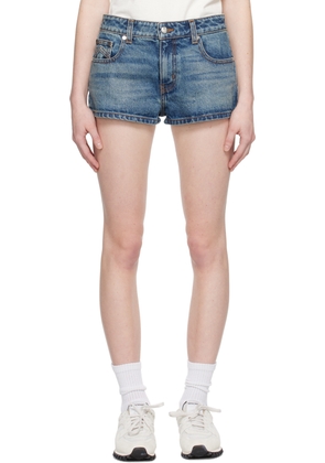 Rhude SSENSE Exclusive Blue Low-Waist Denim Shorts