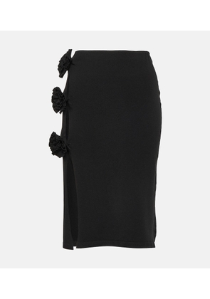 Jean Paul Gaultier Floral-appliqué low-rise midi skirt
