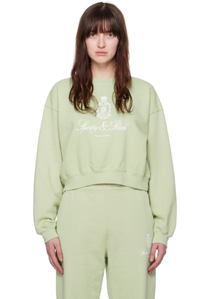 Sporty & Rich Green Vendome Cropped Sweatshirt