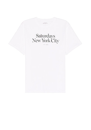 SATURDAYS NYC Miller Standard Short Sleeve Tee in White - White. Size M (also in L, S, XL/1X).