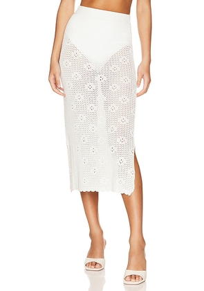 Callahan Camila Midi Skirt in White. Size S, XL, XS.