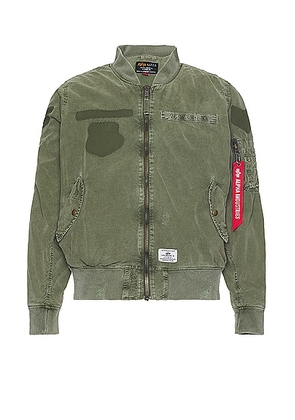 ALPHA INDUSTRIES L-2b Rip And Repair Flight Jacket in Og-107 Green - Olive. Size M (also in S).