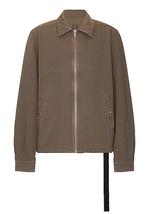 DRKSHDW by Rick Owens Zipfront Jacket in Dust - Brown. Size XL/1X (also in ).