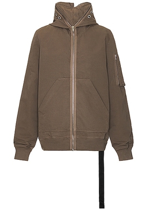 DRKSHDW by Rick Owens Gimp Flight Bomber in Dust - Brown. Size XL/1X (also in ).