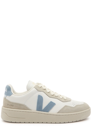 Veja V-90 Panelled Leather Sneakers - Blue And White - 36 (IT36 / UK3)