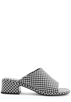 Dries Van Noten 45 Checked Leather Mules - Black And White - 38 (IT38 / UK5)