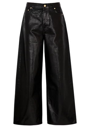 Ganni Coated Wide-leg Jeans - Black - 25 (W25 / UK6 / XS)