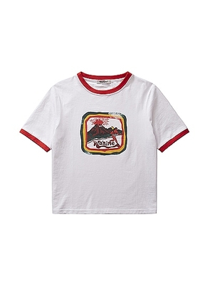 Wahine Ringer T Shirt in White & Red - White. Size M (also in L, XL/1X, XS).