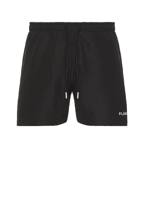 FLANEUR Essential Swim Shorts in Black. Size S, XL/1X.