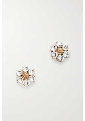 Gucci - Gg Marmont Gold-tone Crystal Clip Earrings - One size