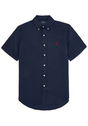 Polo Ralph Lauren Logo-embroidered Linen Shirt - Navy - M