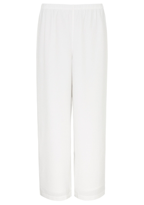 Eileen Fisher Straight-leg Silk-georgette Trousers - Ivory - M (UK 14-16 / L)
