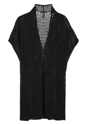 Eileen Fisher Open-knit Linen Cardigan - Black - L/XL (UK20/XL)