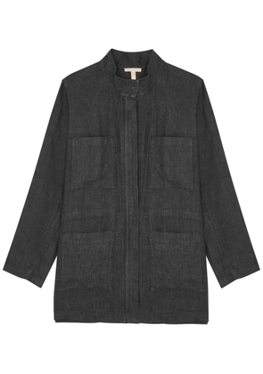 Eileen Fisher Linen Jacket - Dark Grey - M (UK 14-16 / L)