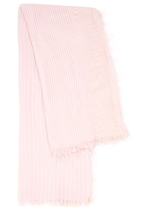Eileen Fisher Striped Fine-knit Scarf - Pink