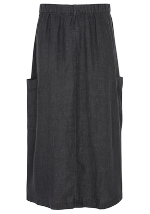 Eileen Fisher Linen Midi Cargo Skirt - Dark Grey - M (UK 14-16 / L)