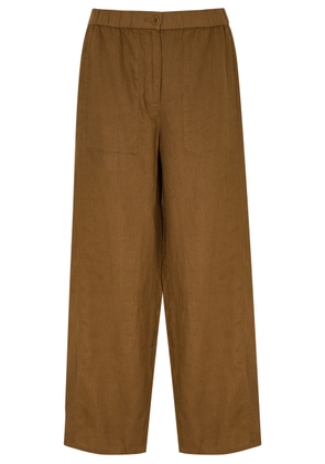 Eileen Fisher Wide-leg Linen Trousers - Bronze - M (UK 14-16 / L)