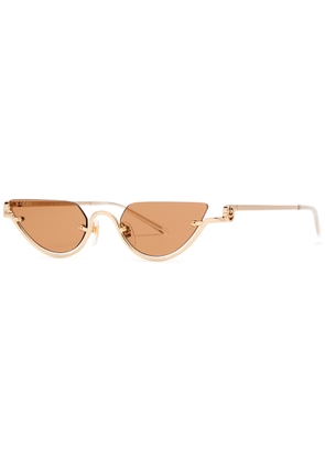 Gucci Rimless Cat-eye Sunglasses - Gold