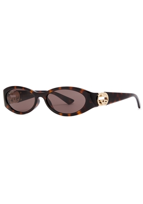 Gucci Oval-frame Sunglasses - Brown