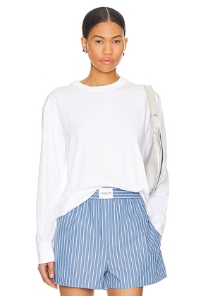 Alexander Wang Essential Long Sleeve Tee in White. Size S, XS.