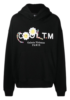 COOL T.M logo embroidered oversized hoodie - Black