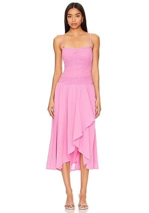 Free People Sparkling Moment Midi Dress in Pink. Size S.