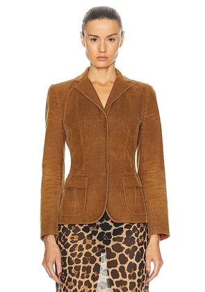 FWRD Renew Dolce & Gabbana Corduroy Jacket in Brown. Size .