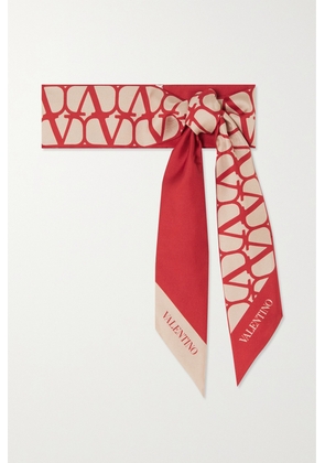 Valentino Garavani - Printed Silk-twill Scarf - Red - One size