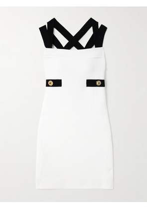 Patou - Embellished Waffle-knit Mini Dress - White - FR34,FR36,FR38,FR40,FR42